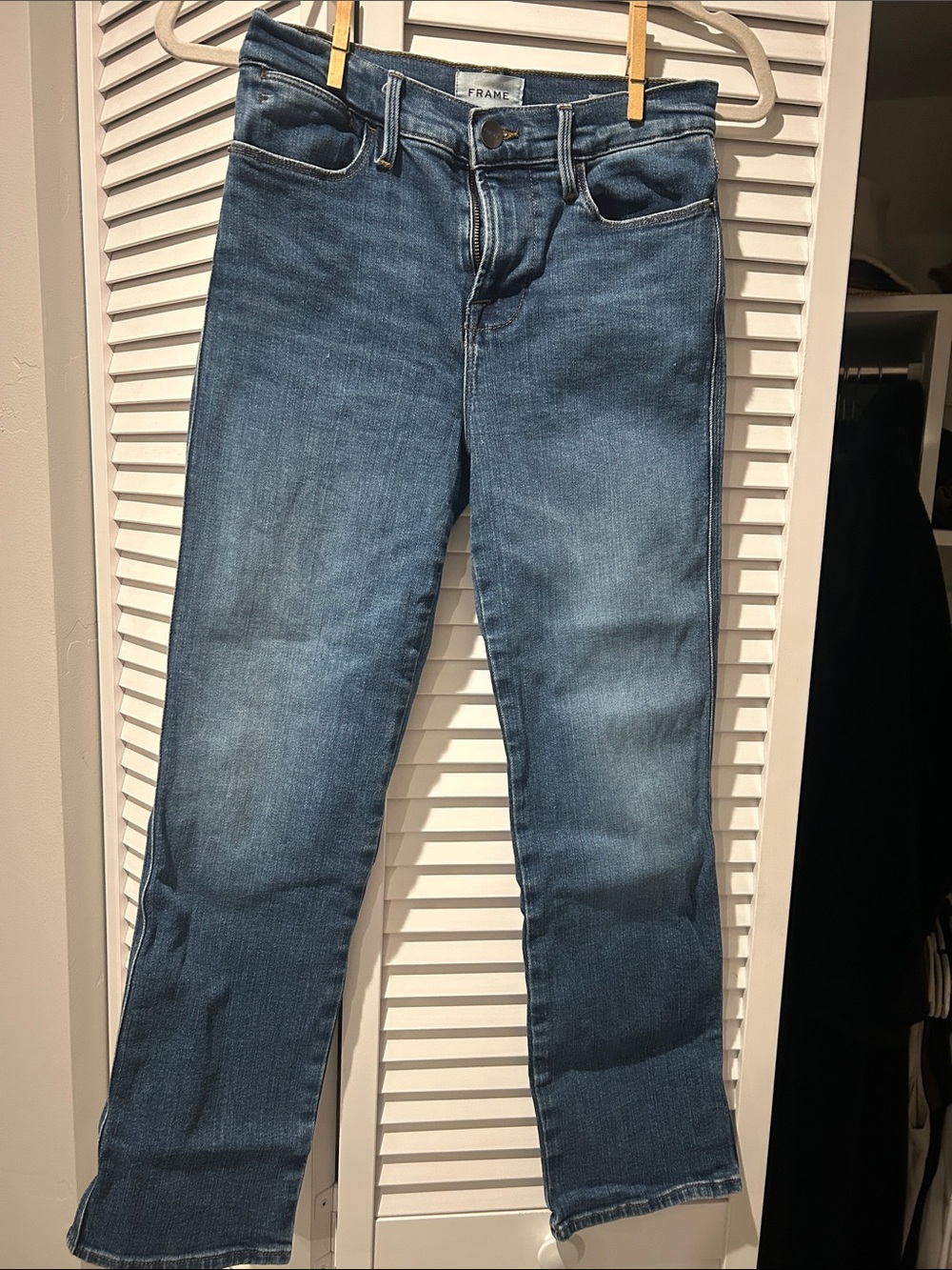 Frame Denim Straight Leg Jeans in Medium Blue Wash